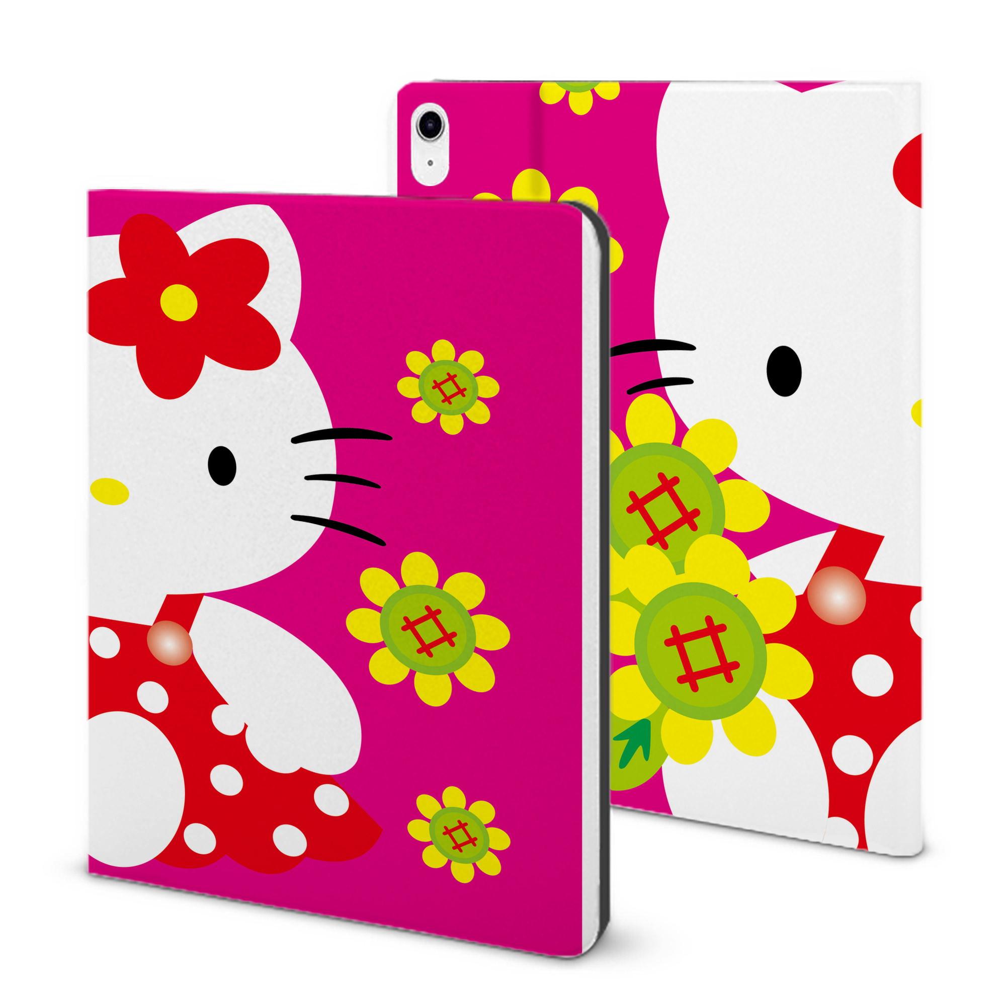 （画像用） Hello Kitty ハローキティ IPad ケース ブック型 PUレザー TPU 耐衝撃 軽量 薄型 ペン収納なし 全面保護 IPad 各モデル対応